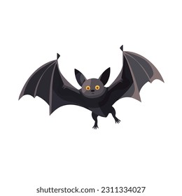 Cute bat. Night flying animal, a symbol of magic and witchcraft, Halloween. Cartoon vector illustration