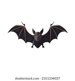 Cute bat. Night flying animal, a symbol of magic and witchcraft, Halloween. Cartoon vector illustration