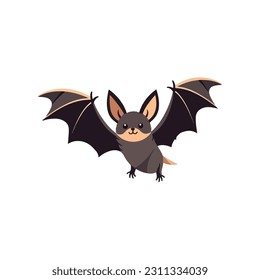 Cute bat. Night flying animal, a symbol of magic and witchcraft, Halloween. Cartoon vector illustration