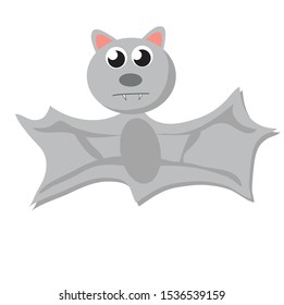 cute bat on white background - vector