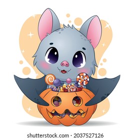 Murciélago blanco con calabaza