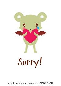 cute bat sorry card