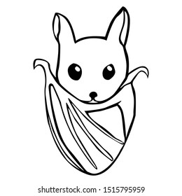 Cute Bat Vector Design with Black and White