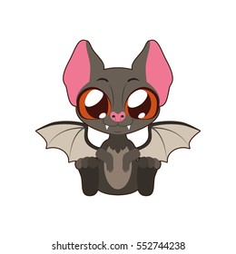 Cute bat vector illustration art in flat color