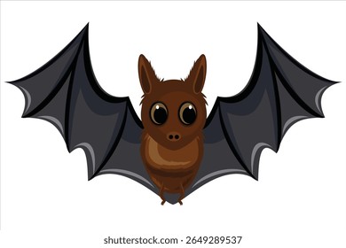 Cute Bat Vector Illustration. Vector illustration of a cute bat with open wings.