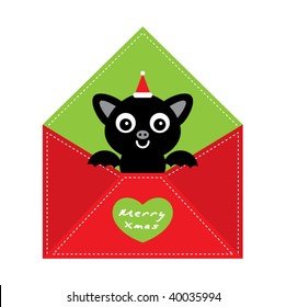 cute bat xmas letter