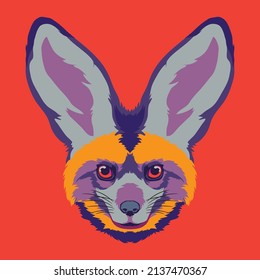 Cute bat-eared fox face vector illustration in decorative style, perfect for kids t shirt design and mascot logo also all type merchandise