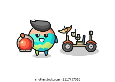 the cute bath bombs as astronaut with a lunar rover , cute style design for t shirt, sticker, logo element