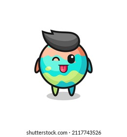 cute bath bombs character in sweet expression while sticking out her tongue , cute style design for t shirt, sticker, logo element
