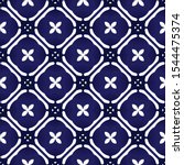 cute batik patterns Malaysia and India style, indigo seamless modern background for design porcelain, chinaware, texture, wall, paper and fabric, blue and white wallpaper decor, floral backdrop vector