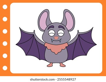 Cute bats cartoon. Hand drawn cartoon ant illustration