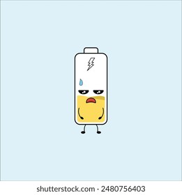 cute battery illustration vector design. Eps 10