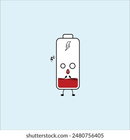 cute battery illustration vector design. Eps 10