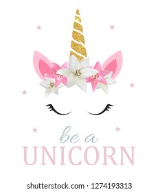 Cute be a unicorn background. Vector Illustration EPS10