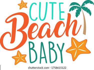 Cute Beach Baby Zitatvektor