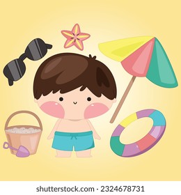Cute Beach Boy im Sommer