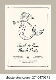 Cute Beach Party Invitation