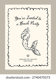 Cute Beach Party Invitation