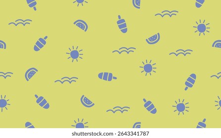Cute beach vibes pattern background vector design