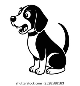 A cute beagle angry dog vector illustration on white background. Don animal