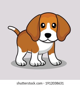 Cute beagle cartoon vector,Happy cartoon puppy sitting,.Beagle puppy.