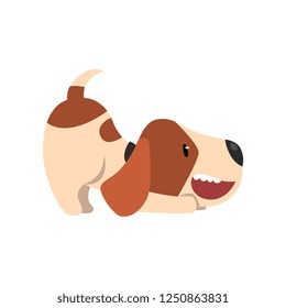 Cute beagle dog  animal cartoon character vector Illustration on a white background