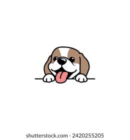 Cute beagle dog cartoon, vector illustration