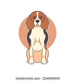 Cute beagle dog simple isolated, ilustration vector design