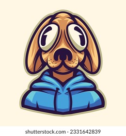 cute beagle hoodies blue character vector