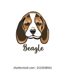 Cute beagle puppy cartoon logo