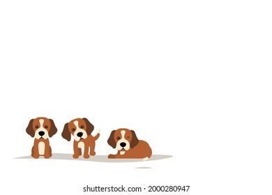 Los adorables beagles de fondo blanco