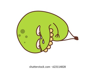 Cute Bean Monster . Vector Illustration. Isolated on white background.
