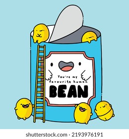 Cute Bean Tshirt Vector Design
