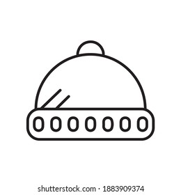 Cute beanie hat line icon