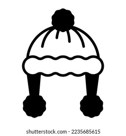 Cute beanie vector icon of winter head protection