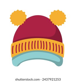 Cute beanies clip art, funny winter hat illustration - Vector