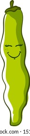 Cute Bohnen, Illustration, Vektorgrafik auf weißem Hintergrund.
