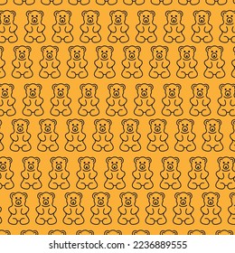 Cute bear abstract pattern background, kids wallpaper, bed sheet, pillow cover design