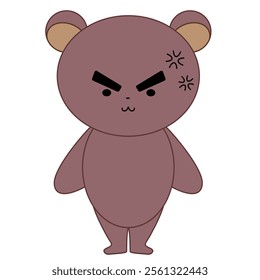 Cute bear with angry expression