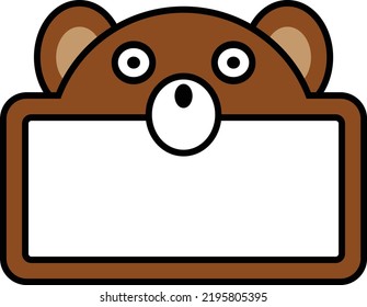 cute bear animal board vector illustration design