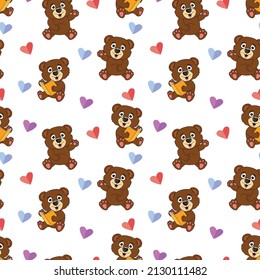 cute bear animal cartoon pattern