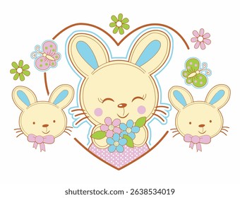 Cute bear and animal cartoon set for kids – perfect for children’s books, nursery prints, and baby apparel.