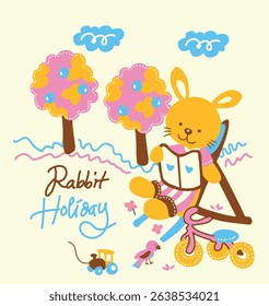 Cute bear and animal cartoon set for kids – perfect for children’s books, nursery prints, and baby apparel.