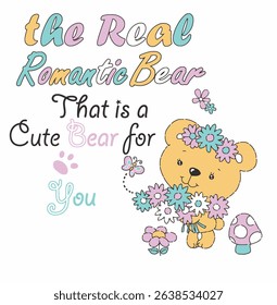 Cute bear and animal cartoon set for kids – perfect for children’s books, nursery prints, and baby apparel.