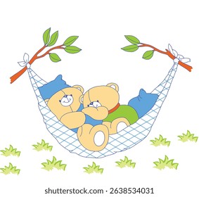 Cute bear and animal cartoon set for kids – perfect for children’s books, nursery prints, and baby apparel.
