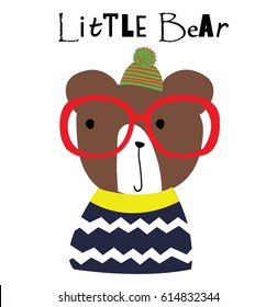 Cute bear animal cartoon vector artwork illustration.