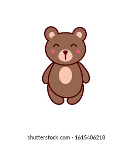 cute bear animal comic character vector illustration design