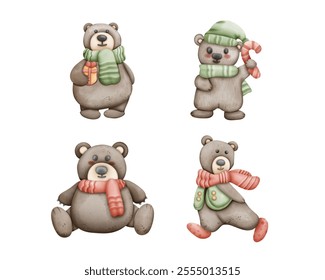 Cute bear animal with costume