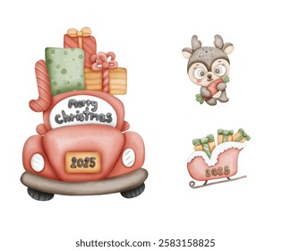 Cute bear animal with costume Christmas concept