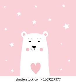 cute bear animal illustration nursery poster decor